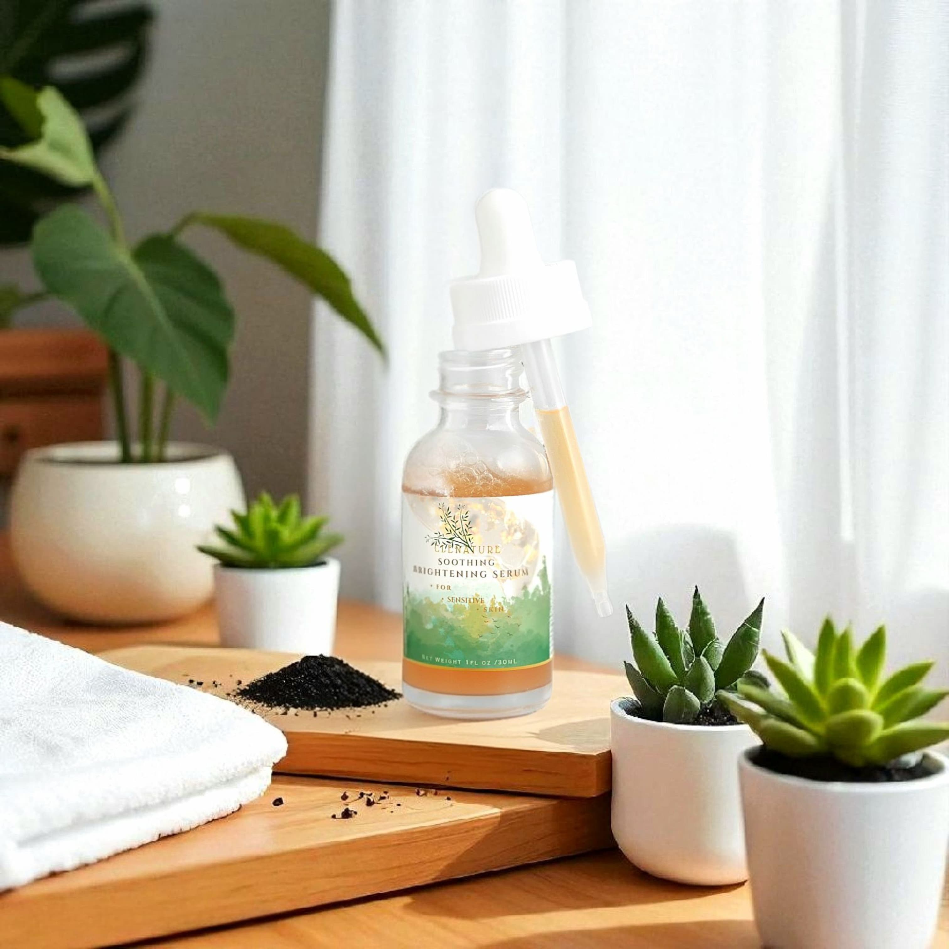 Soothing Brightening Serum with natural ingredients