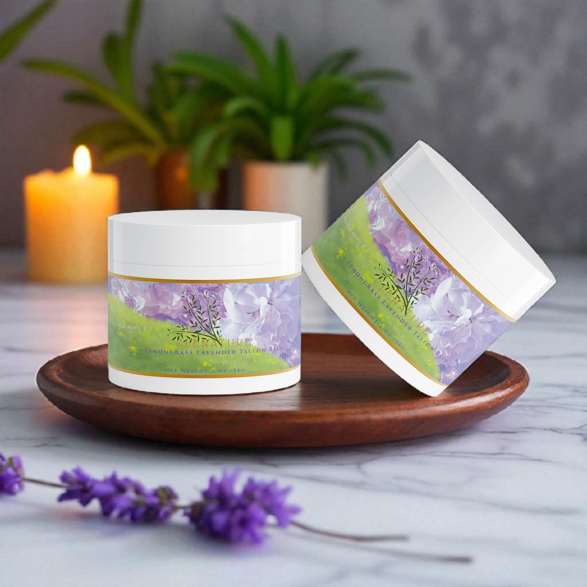 Lemongrass Lavender Tallow Balm for calming skin care