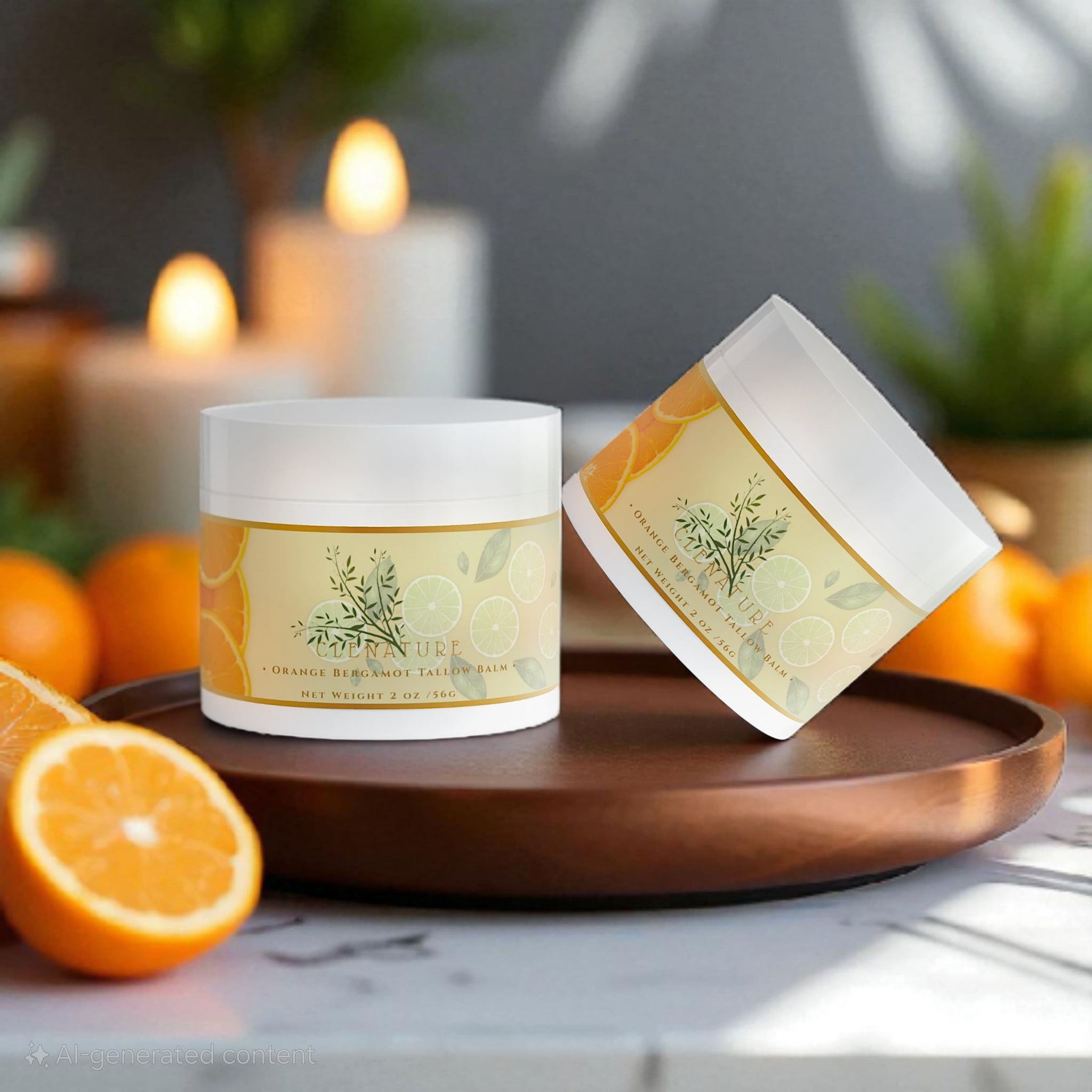 Orange Bergamot Tallow Balm with citrus essential oils